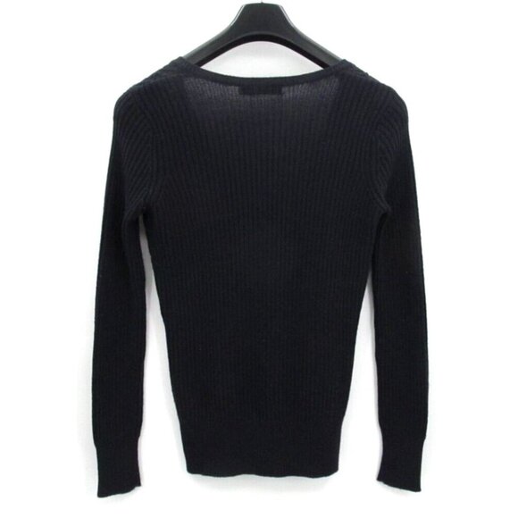 Vintage The Limited Sweater Womens Small Navy Blue Cable Knit V-Neck Wool Y2K - Picture 2 of 12